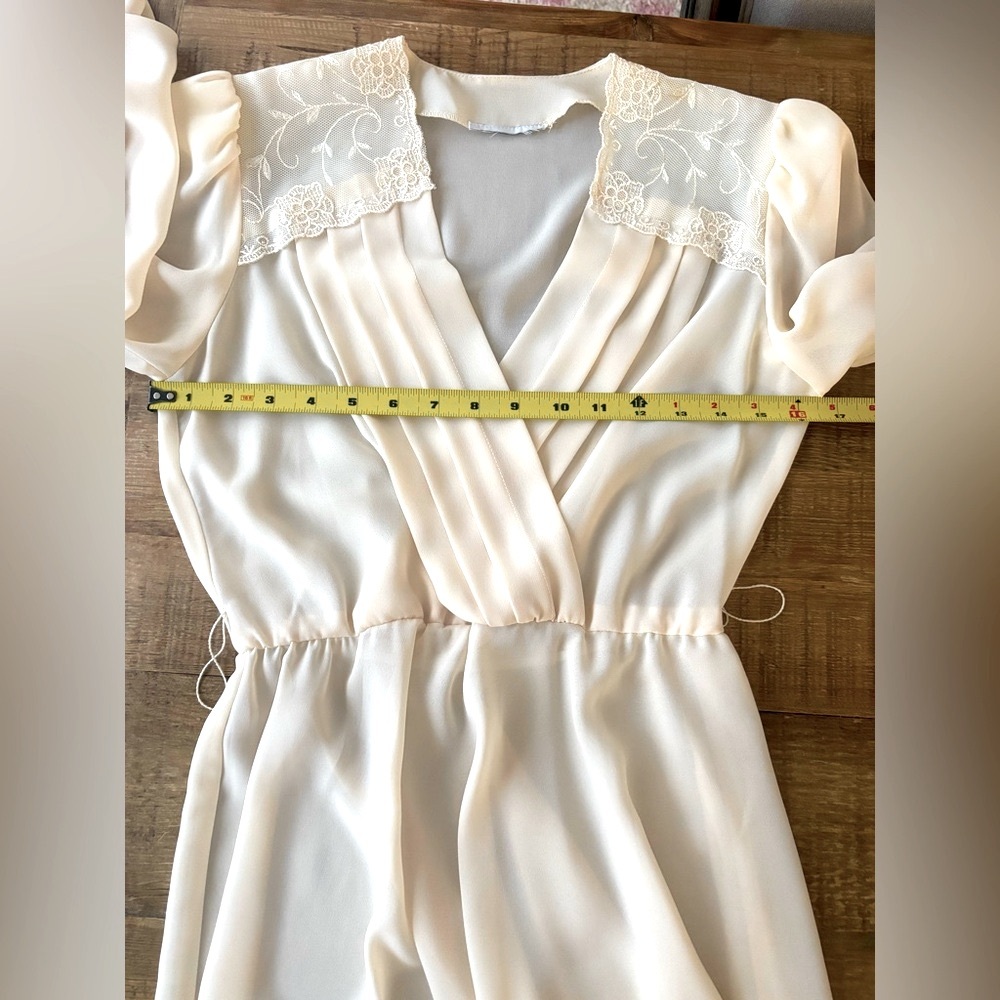 Vintage 70’s Chiffon Pleated | Belted Dress. Women’s Sz-S Mid Century Modern. - Picture 12 of 16